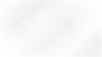 Abstract halftone wave dotted background. Modern monochrome background. Futuristic grunge pattern, dot, wave. Vector modern optical halftone texture for sites, poster, business card, cover.