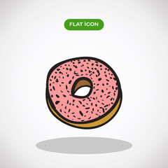 Donut cakes food hand drawn sketch. Vector pastry illustration.