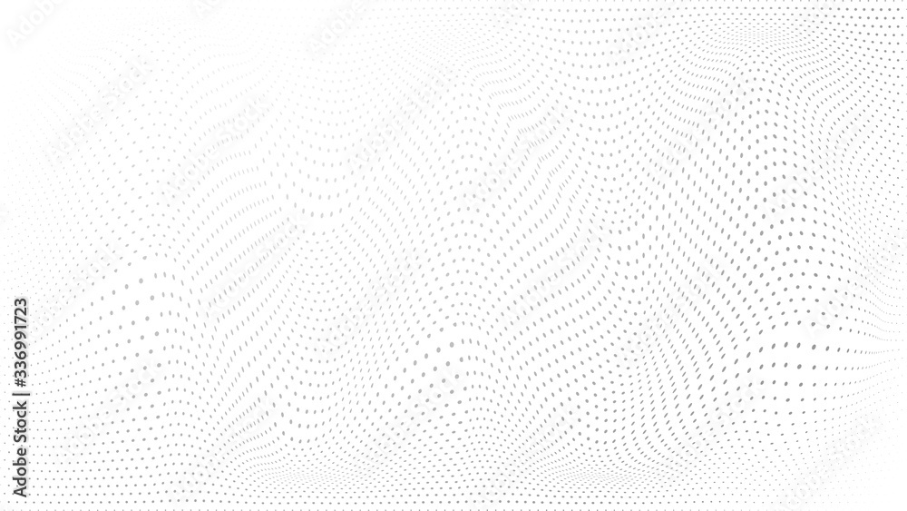 Poster abstract halftone wave dotted background. modern monochrome background. futuristic grunge pattern, d
