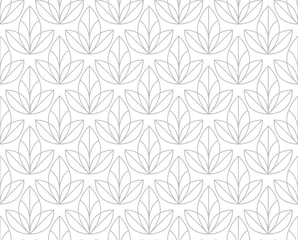 Wallpaper murals Black and white geometric modern Flower geometric pattern. Seamless vector background. White and grey ornament.