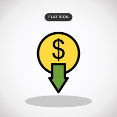 Reduce costs icon.Simple logo vector illustration for graphic and web design.