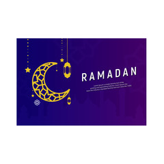 Islamic greeting card. Mosque mandala pattern illustration 