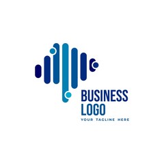 Abstract Isolated Blue Business Logo Template