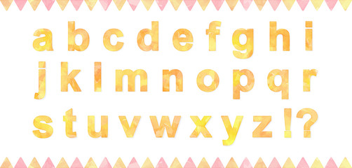 watercolor alphabets (vector fonts): orange