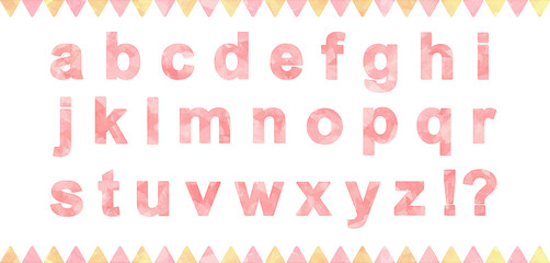 watercolor alphabets (vector fonts): pink