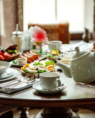 breakfast food with black tea
