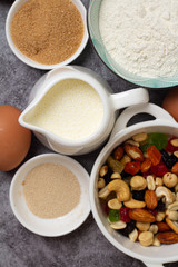Easter cake baking ingredients close-up
