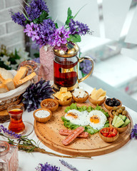 breakfast set with black tea