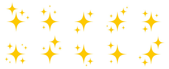 Stars icon and sparkles set. Vector