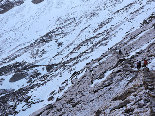 Himalayas high peaks covered with snow