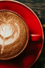 Latte art close up photo 