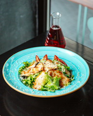 caesar salad with fried chicken