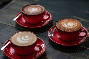 Latte art close up photo 