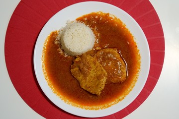 Food with rice and meat