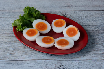 Boiled Eggs on Plate 