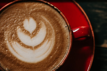 Latte art close up photo 