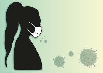 girl in medical mask,coronavirus background,covid,epidemic