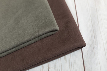 Angora cocoa on a white background. Angora fabric. fabric on a white background.