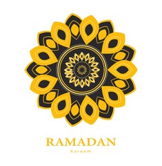 Ramadan greeting template. Muslim, arbic, islamic ornament - seamless pattern, indian mandala line ornament. Vector illustration.