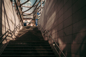 LUXEMBOURG CITY /  APRIL 2020: Public train station in times of Coronavirus global emergency