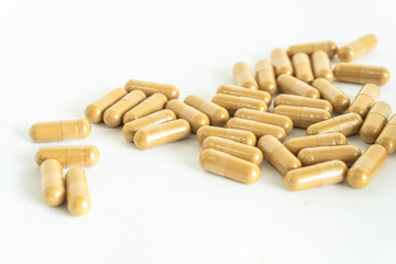 Brown herb capsule Nutritional Supplement Vitamin Pill Herbal Medicine