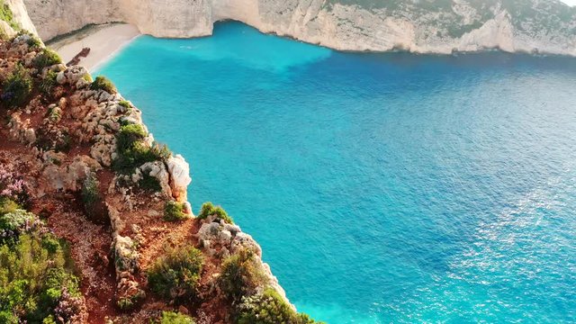 drone view of Zakynthos island in Greece