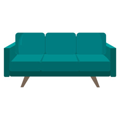 Sofa and couch colorful cartoon illustration vector. Comfortable lounge for interior design isolated on white background. Flat style