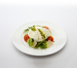 Buffalo mozzarella with summer garden salad