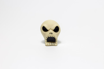 Screaming skull on white background