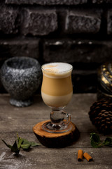 coffee drink with milk in glass