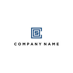 initial CBS logo design vector image with square monogram concept illustration