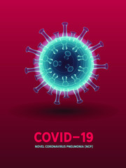 COVID-19 Coronavirus Vector Illustration Global Pandemic Posters and Stickers Design. Concept Medical Protection, Epidemic Biohazard Danger.