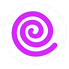 Narutomaki なると巻き or Naruto なると or Surimi すり身 or Kamaboko
Simple flat digital VECTOR  illustration of a Japanese food called Narutomaki, fish cake w pink swirl used in ramen, oden bento 