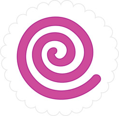 Narutomaki なると巻き or Naruto なると or Surimi すり身 or Kamaboko
Simple flat digital illustration of a Japanese food called Narutomaki, fish cake w pink swirl used in ramen, oden bento 
