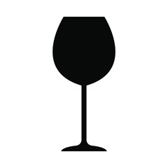 wine glass icon black isolated on white background