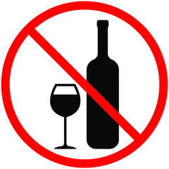 no red wine sign. no alcohol sign
