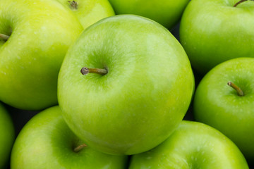 Green apples background