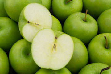 Green apples background