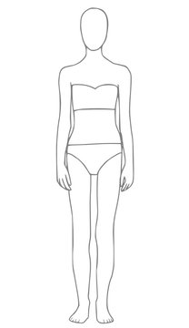 female figure outline standing pose clip art preview