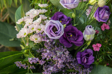 bouquet of purple flowers
