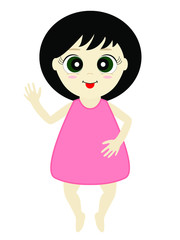 little girl in pink dress