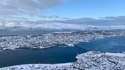 Fototapeta na wymiar View of Tromso from Fjellheisen