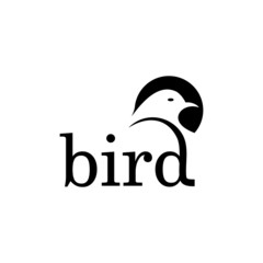 Bird logo in silhouette style design.