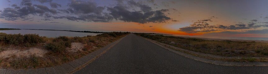 sunset over the lake