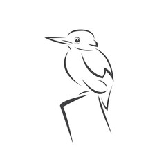 Obraz premium Vector of a kingfishers Black on white background. Bird Design. icon. logo. symbol. Illustrator. animal