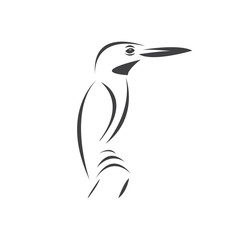 Vector of a kingfishers Black on white background. Bird Design. icon. logo. symbol. Illustrator. animal