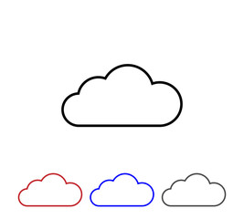 Cloud set isolated on white background. Vector illustration
