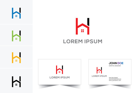 H Construction logo template, Home and Real Estate icon