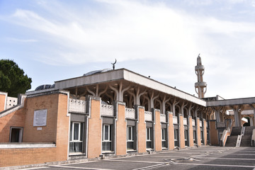 Rome, Italy - June 2019, Islamic Cultural Center And Grand Mosque of Rome in Italy, exterior