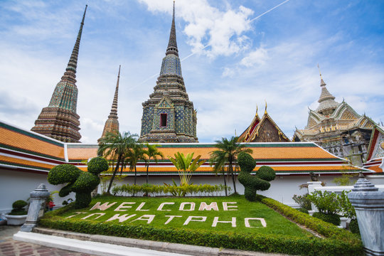 Thai ancient artistic architecture in Wat Poh, bangkok